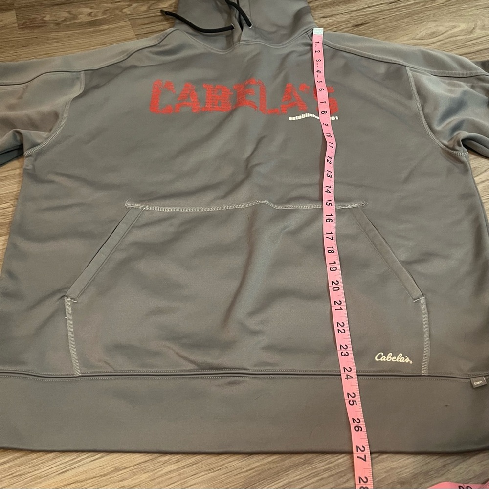 Cabela's Gray and Red Men's Hoodie; Large - Picture 6 of 13